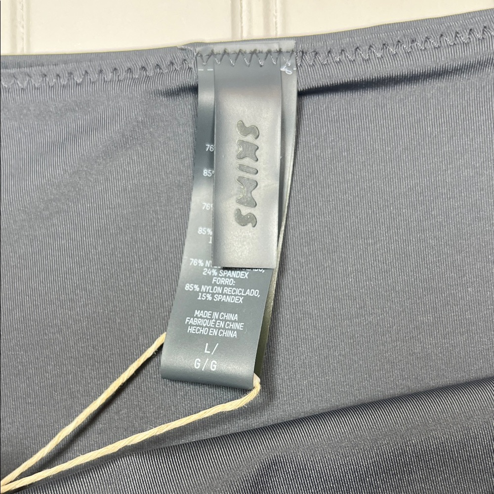 SKIMS Recycled Swim Mid Waist Bikini Bottoms color Gunmetal sz L NWT - Picture 7 of 9